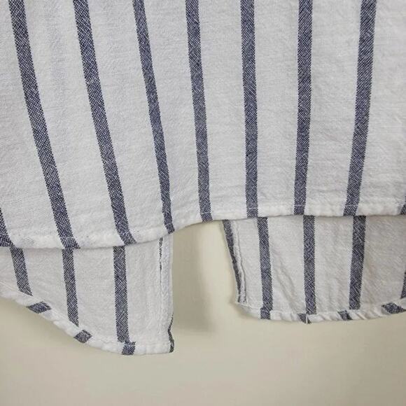 Purple Rain Striped Crop Top‎ Short Sleeves Womans Size Small White Blue - Picture 3 of 12